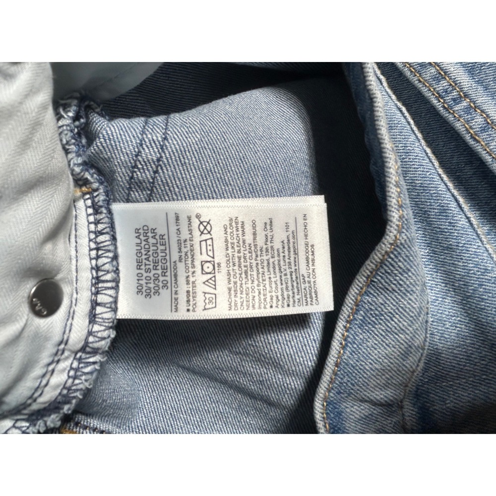 GAP 90s‎ Straight Jeans Womens 30/10R Medium Indigo High Rise Cross-Over Waist - Picture 4 of 11